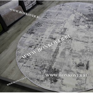 Ковер в гостиную дизайн 03 Серый Овал