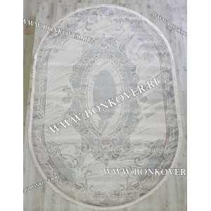 Ковер Турция Для Гостиной Дизайн 93 Серый с Голубым Овал