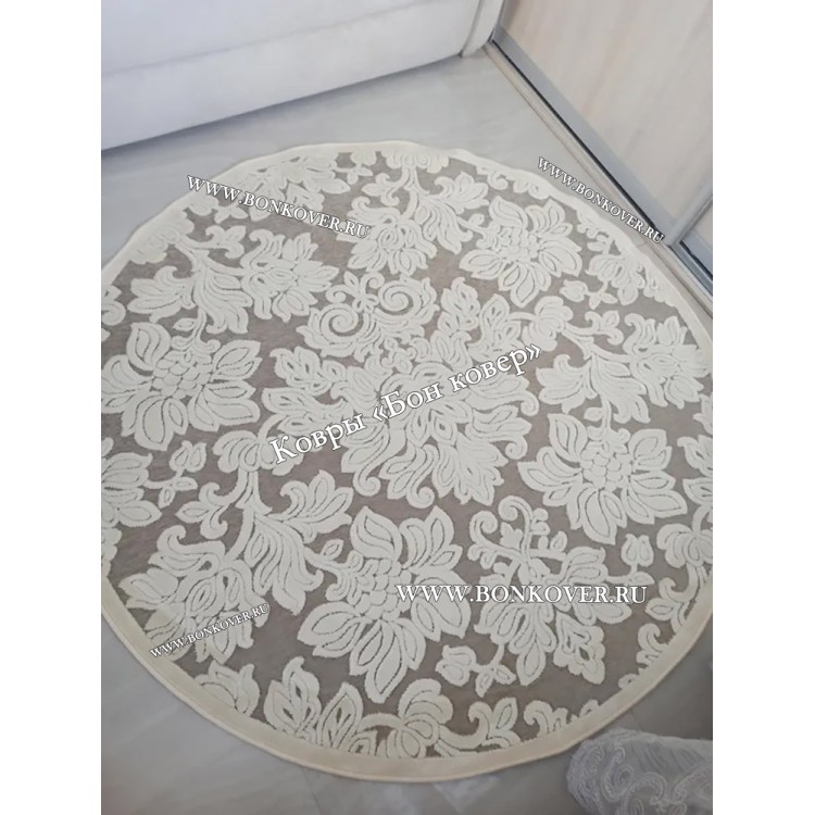 Белый Круглый Ковер Для Гостиной Дизайн 30539