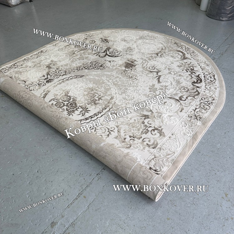 Турецкий Ковер Для Гостиной Дизайн 01 Бежево-Коричневый Овал